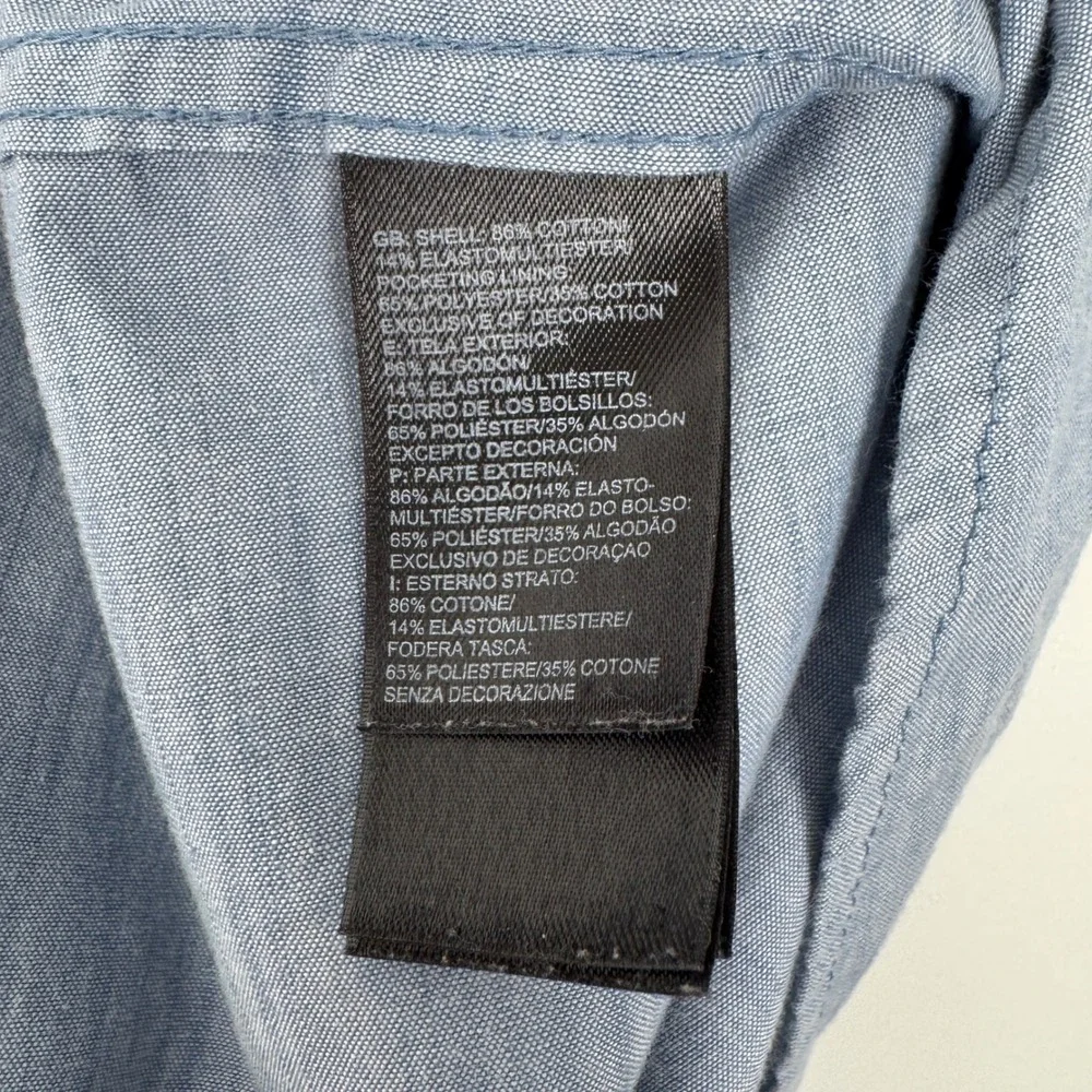 The North Face Mens Short Sleeve Button‎ Up Shirt Blue Chambray Size M